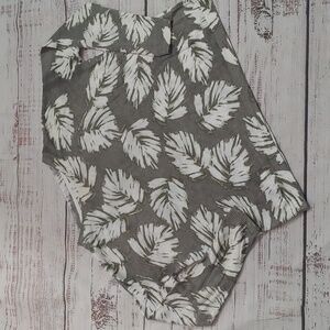 J. JILL LINEN BLEND LEAF PRINT SWEATER TOP